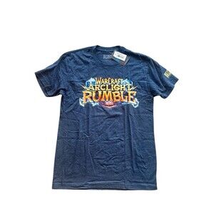 NWT Blizzard Warcraft Arclight Rumble Logo Blue Shirt Men’s S Small 2022 NEW